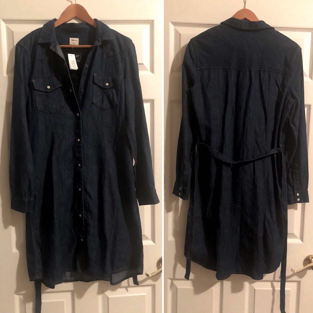 Gap Tie-Waist Denim Dress